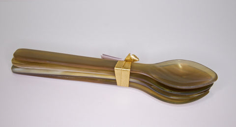 Mixed Horn Set of 4 Coffee Spoons