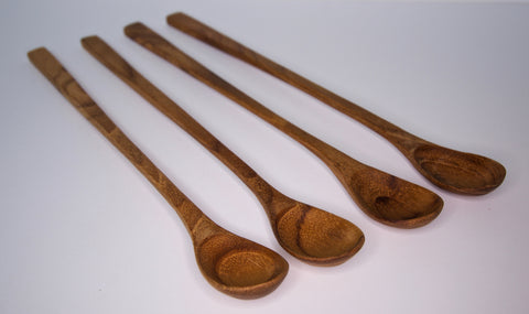 Teak Wooden Set of 4 Long Spoons